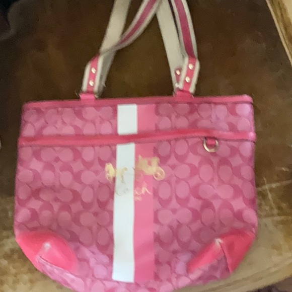 Slightly Used Chelsea Heritage Stripe Coach Bag - Picture 2 of 8